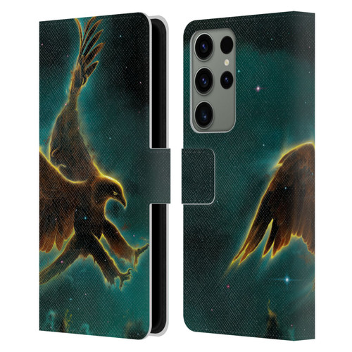 Vincent Hie Animals Eagle Galaxy Leather Book Wallet Case Cover For Samsung Galaxy S23 Ultra 5G