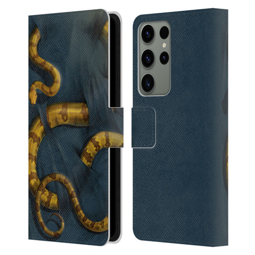 Vincent Hie Animals Snake Leather Book Wallet Case Cover For Samsung Galaxy S23 Ultra 5G