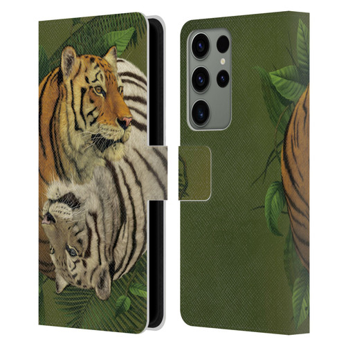 Vincent Hie Animals Tiger Yin Yang Leather Book Wallet Case Cover For Samsung Galaxy S23 Ultra 5G
