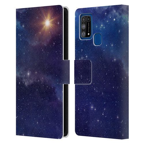 Cosmo18 Space 2 Shine Leather Book Wallet Case Cover For Samsung Galaxy M31 (2020)