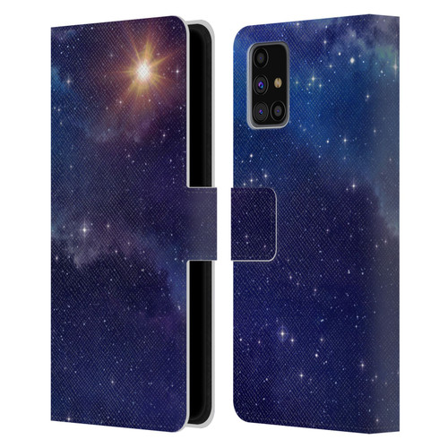 Cosmo18 Space 2 Shine Leather Book Wallet Case Cover For Samsung Galaxy M31s (2020)