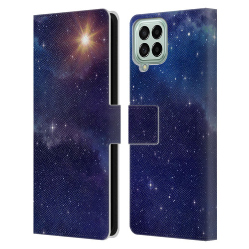 Cosmo18 Space 2 Shine Leather Book Wallet Case Cover For Samsung Galaxy M33 (2022)