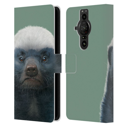 Vincent Hie Animals Honey Badger Leather Book Wallet Case Cover For Sony Xperia Pro-I