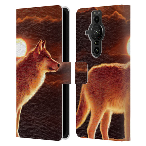 Vincent Hie Animals Sunset Wolf Leather Book Wallet Case Cover For Sony Xperia Pro-I
