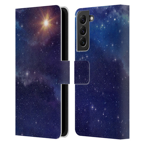 Cosmo18 Space 2 Shine Leather Book Wallet Case Cover For Samsung Galaxy S22+ 5G