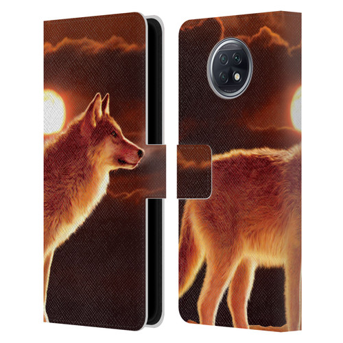 Vincent Hie Animals Sunset Wolf Leather Book Wallet Case Cover For Xiaomi Redmi Note 9T 5G