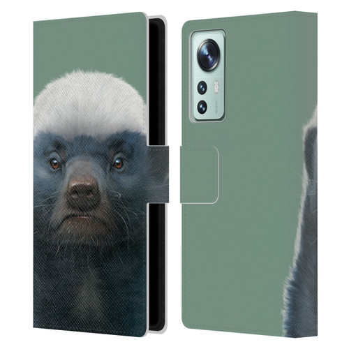 Vincent Hie Animals Honey Badger Leather Book Wallet Case Cover For Xiaomi 12