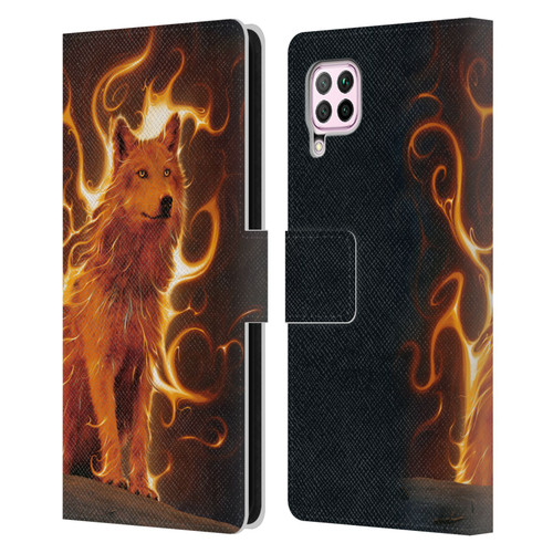 Vincent Hie Canidae Wolf Phoenix Leather Book Wallet Case Cover For Huawei Nova 6 SE / P40 Lite