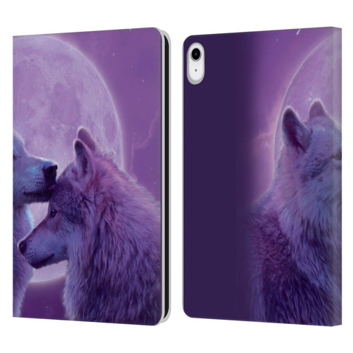 Vincent Hie Canidae Loving Wolves Leather Book Wallet Case Cover For Apple iPad 10.9 (2022)