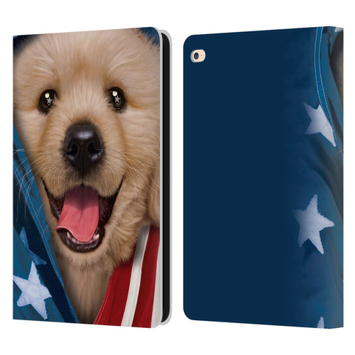 Vincent Hie Canidae Patriotic Golden Retriever Leather Book Wallet Case Cover For Apple iPad Air 2 (2014)