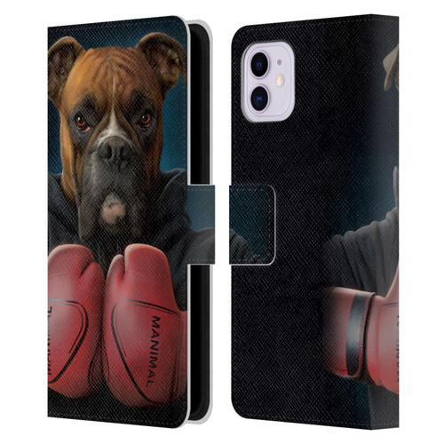 Vincent Hie Canidae Boxer Leather Book Wallet Case Cover For Apple iPhone 11