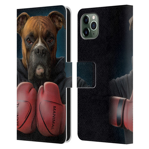 Vincent Hie Canidae Boxer Leather Book Wallet Case Cover For Apple iPhone 11 Pro Max