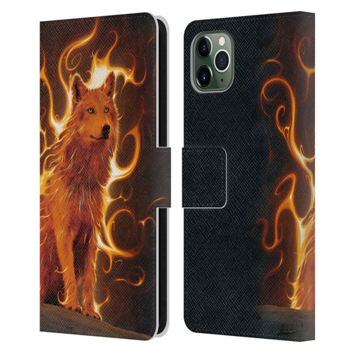 Vincent Hie Canidae Wolf Phoenix Leather Book Wallet Case Cover For Apple iPhone 11 Pro Max