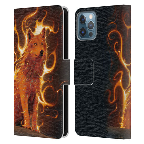 Vincent Hie Canidae Wolf Phoenix Leather Book Wallet Case Cover For Apple iPhone 12 / iPhone 12 Pro