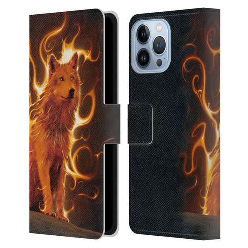 Vincent Hie Canidae Wolf Phoenix Leather Book Wallet Case Cover For Apple iPhone 13 Pro Max