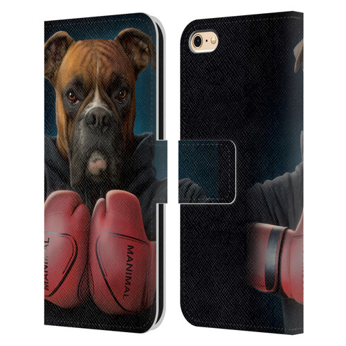 Vincent Hie Canidae Boxer Leather Book Wallet Case Cover For Apple iPhone 6 / iPhone 6s