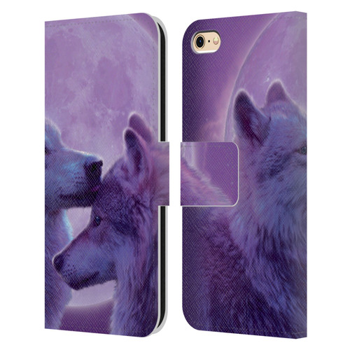 Vincent Hie Canidae Loving Wolves Leather Book Wallet Case Cover For Apple iPhone 6 / iPhone 6s