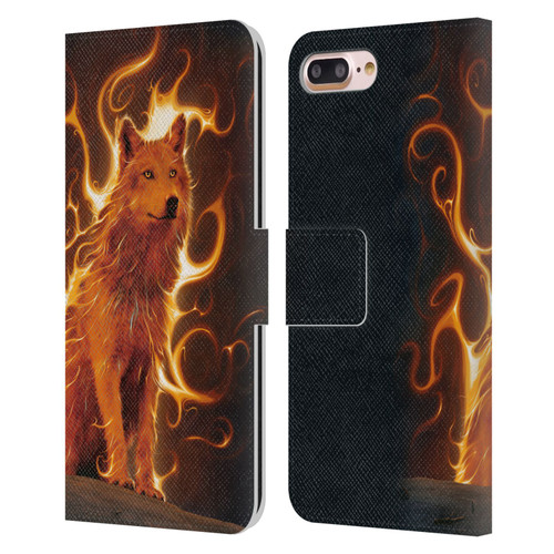 Vincent Hie Canidae Wolf Phoenix Leather Book Wallet Case Cover For Apple iPhone 7 Plus / iPhone 8 Plus