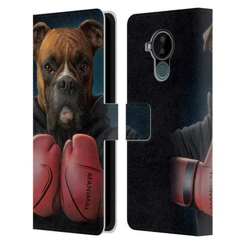 Vincent Hie Canidae Boxer Leather Book Wallet Case Cover For Nokia C30