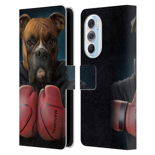 Vincent Hie Canidae Boxer Leather Book Wallet Case Cover For Motorola Edge X30