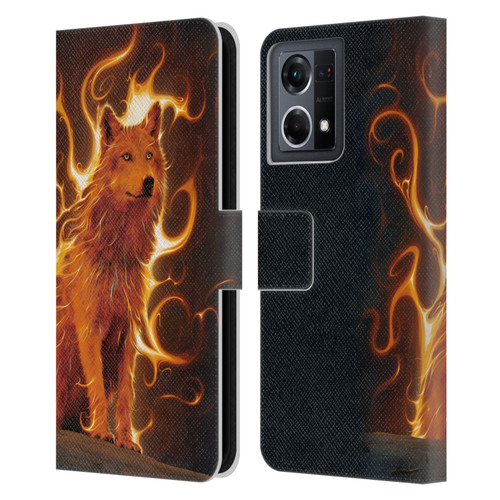 Vincent Hie Canidae Wolf Phoenix Leather Book Wallet Case Cover For OPPO Reno8 4G