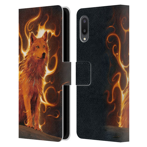 Vincent Hie Canidae Wolf Phoenix Leather Book Wallet Case Cover For Samsung Galaxy A02/M02 (2021)