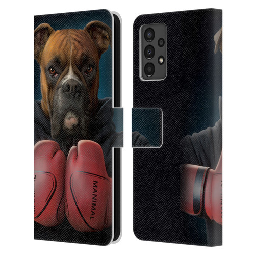 Vincent Hie Canidae Boxer Leather Book Wallet Case Cover For Samsung Galaxy A13 (2022)