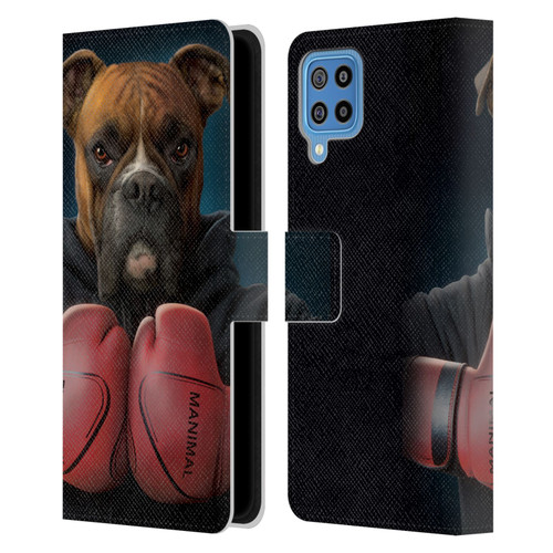Vincent Hie Canidae Boxer Leather Book Wallet Case Cover For Samsung Galaxy F22 (2021)