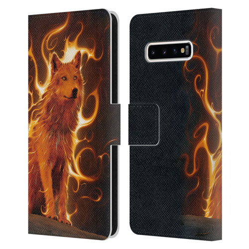Vincent Hie Canidae Wolf Phoenix Leather Book Wallet Case Cover For Samsung Galaxy S10+ / S10 Plus
