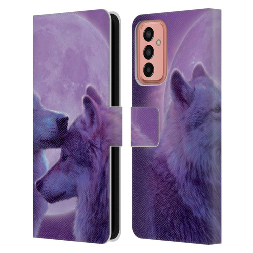 Vincent Hie Canidae Loving Wolves Leather Book Wallet Case Cover For Samsung Galaxy M13 (2022)