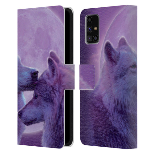 Vincent Hie Canidae Loving Wolves Leather Book Wallet Case Cover For Samsung Galaxy M31s (2020)