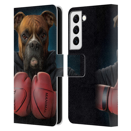 Vincent Hie Canidae Boxer Leather Book Wallet Case Cover For Samsung Galaxy S22 5G