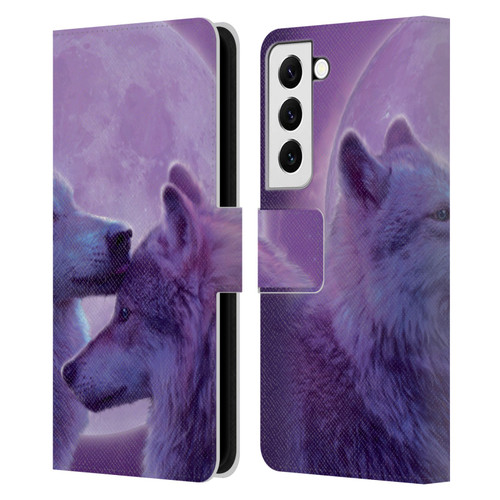 Vincent Hie Canidae Loving Wolves Leather Book Wallet Case Cover For Samsung Galaxy S22 5G