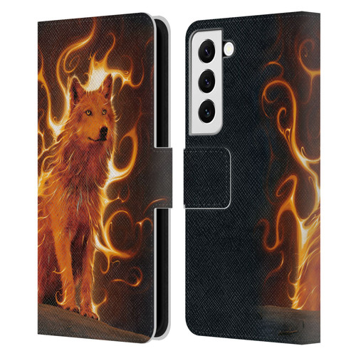 Vincent Hie Canidae Wolf Phoenix Leather Book Wallet Case Cover For Samsung Galaxy S22 5G