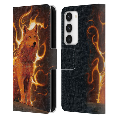 Vincent Hie Canidae Wolf Phoenix Leather Book Wallet Case Cover For Samsung Galaxy S23 5G