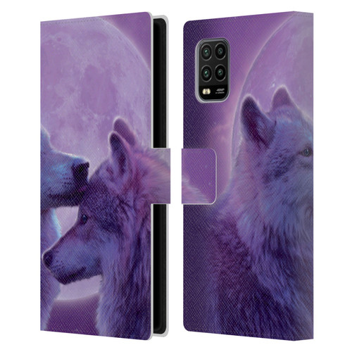Vincent Hie Canidae Loving Wolves Leather Book Wallet Case Cover For Xiaomi Mi 10 Lite 5G