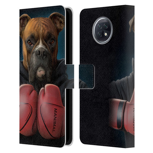 Vincent Hie Canidae Boxer Leather Book Wallet Case Cover For Xiaomi Redmi Note 9T 5G