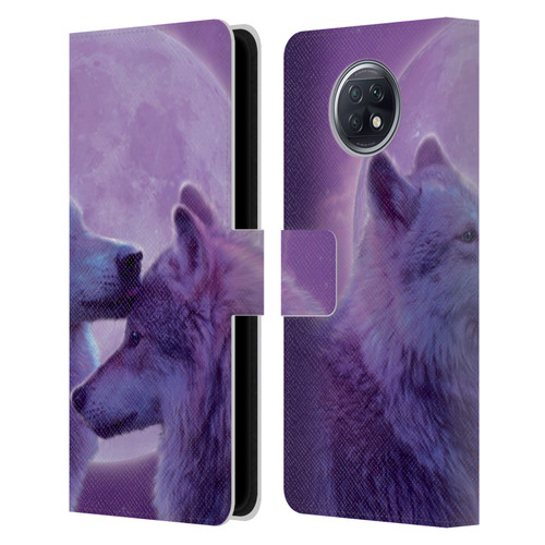 Vincent Hie Canidae Loving Wolves Leather Book Wallet Case Cover For Xiaomi Redmi Note 9T 5G