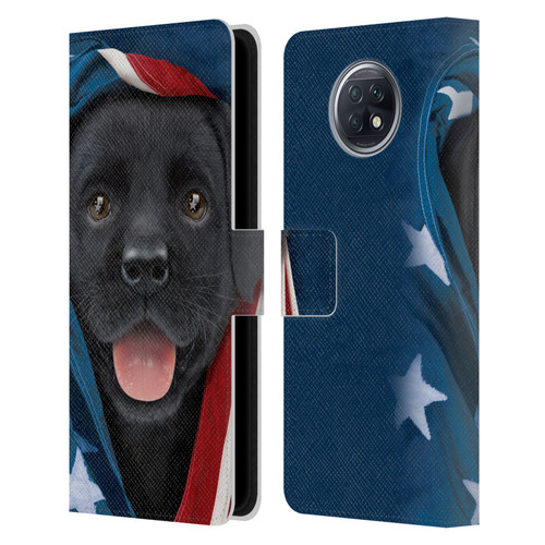 Vincent Hie Canidae Patriotic Black Lab Leather Book Wallet Case Cover For Xiaomi Redmi Note 9T 5G