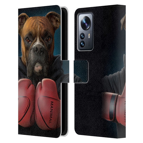 Vincent Hie Canidae Boxer Leather Book Wallet Case Cover For Xiaomi 12 Pro