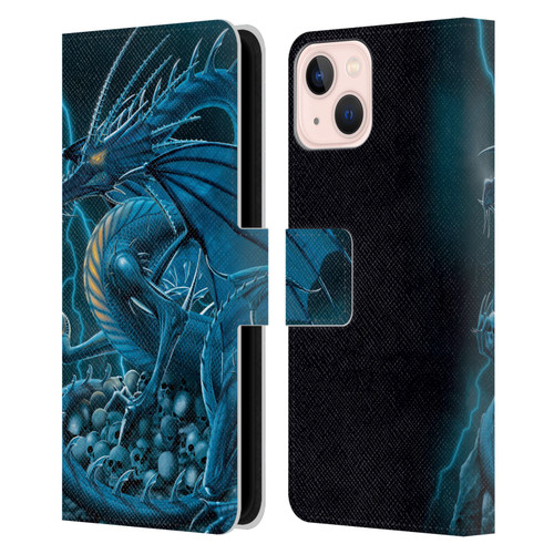 Vincent Hie Dragons 2 Abolisher Blue Leather Book Wallet Case Cover For Apple iPhone 13