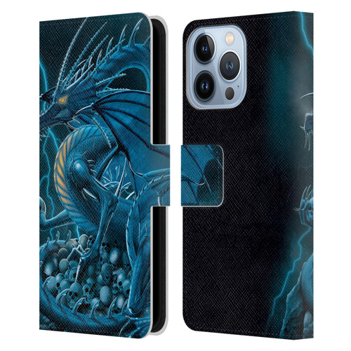 Vincent Hie Dragons 2 Abolisher Blue Leather Book Wallet Case Cover For Apple iPhone 13 Pro