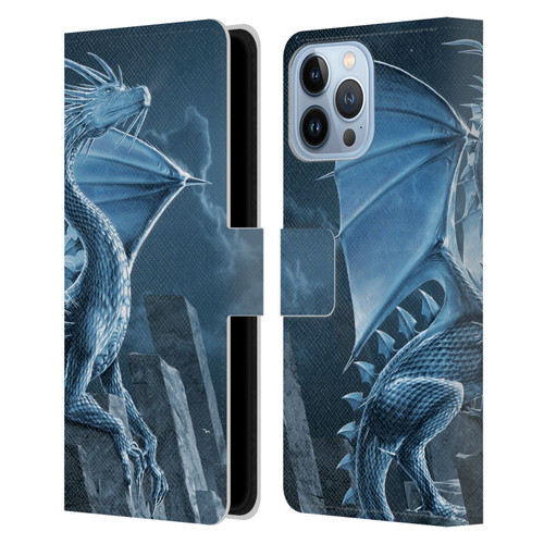 Vincent Hie Dragons 2 Silver Leather Book Wallet Case Cover For Apple iPhone 13 Pro Max