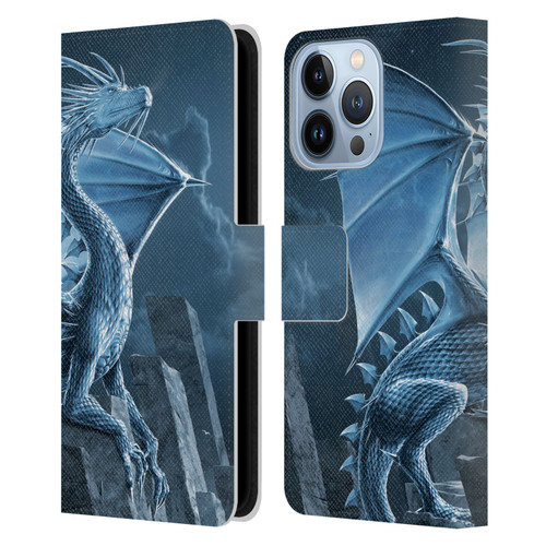 Vincent Hie Dragons 2 Silver Leather Book Wallet Case Cover For Apple iPhone 13 Pro