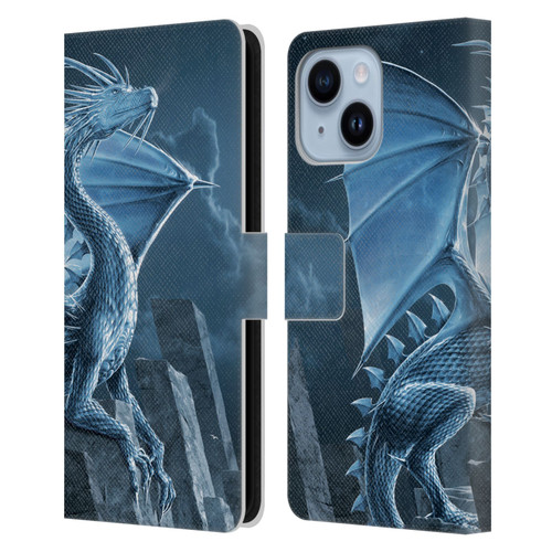 Vincent Hie Dragons 2 Silver Leather Book Wallet Case Cover For Apple iPhone 14 Plus