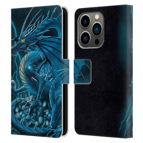 Vincent Hie Dragons 2 Abolisher Blue Leather Book Wallet Case Cover For Apple iPhone 14 Pro