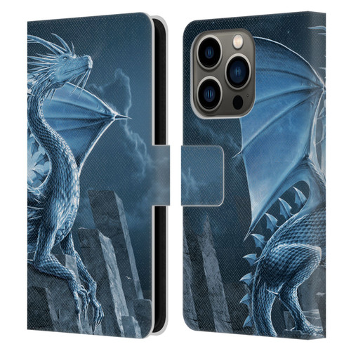 Vincent Hie Dragons 2 Silver Leather Book Wallet Case Cover For Apple iPhone 14 Pro