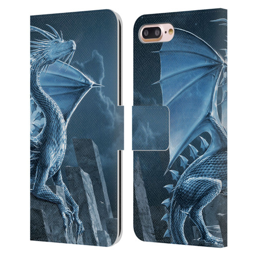 Vincent Hie Dragons 2 Silver Leather Book Wallet Case Cover For Apple iPhone 7 Plus / iPhone 8 Plus