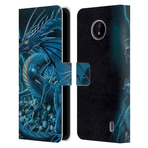 Vincent Hie Dragons 2 Abolisher Blue Leather Book Wallet Case Cover For Nokia C10 / C20