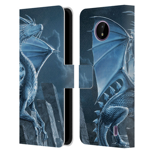 Vincent Hie Dragons 2 Silver Leather Book Wallet Case Cover For Nokia C10 / C20